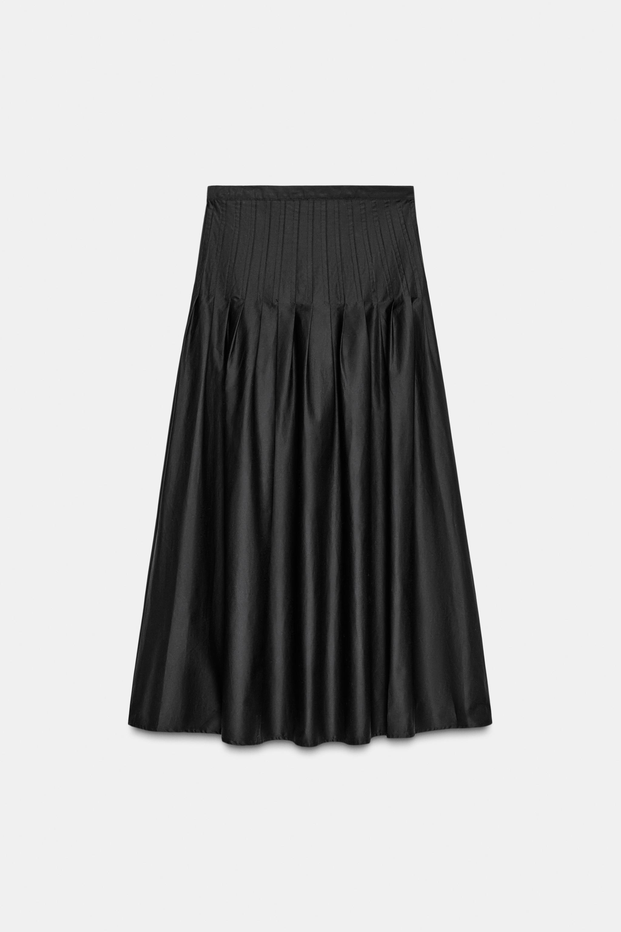 PLEATED MIDI SKIRT